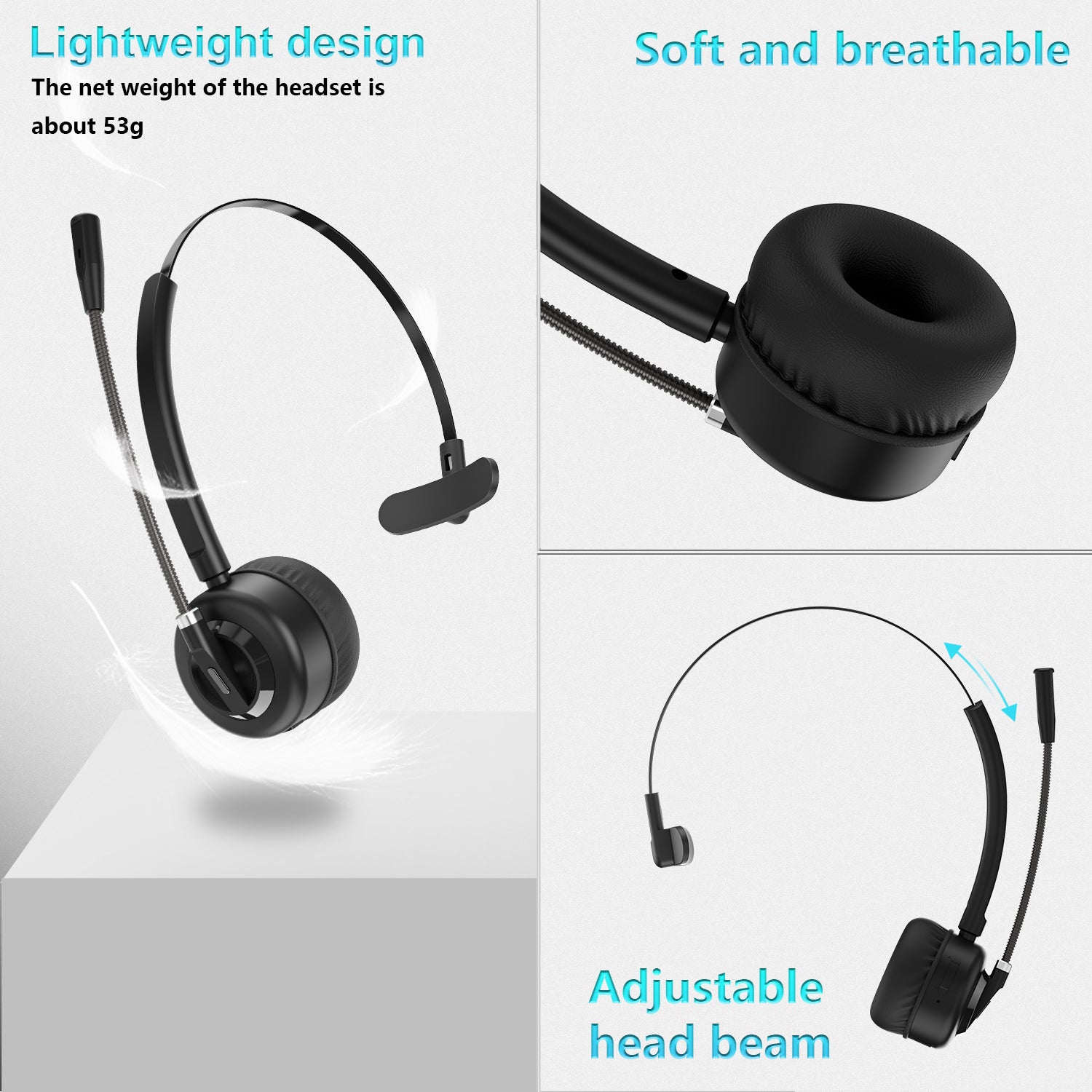 ANIVIA A8 Single Ear Bluetooth 5.0 Wireless Headphone Call Center Headset with Noise Cancelling Microphone and Charging Dock ANIVIA A8 Single Ear Bluetooth 5.0 Wireless Headphone Call Center Headset with Noise Cancelling Microphone and Charging Dock